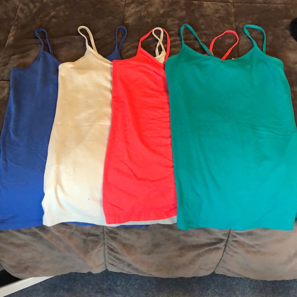 Skinny strap tank tops
